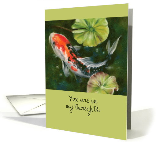Thinking of You Colorful Koi Fish with Lily Pads Custom card (1783938)