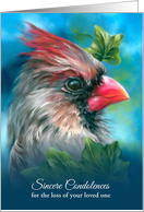 Custom Condolences Loss of Loved One Cardinal Bird Female with Ivy card