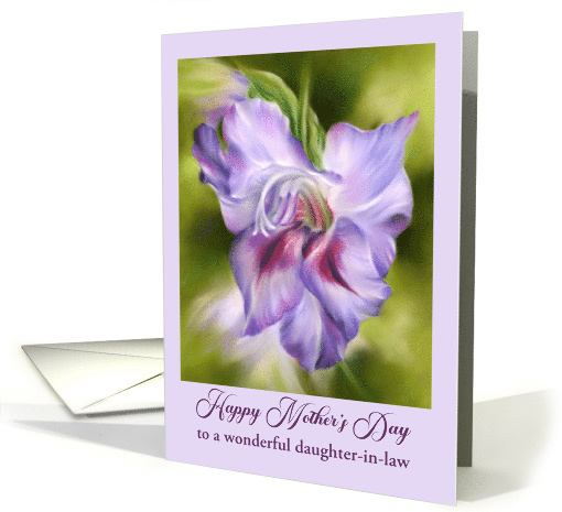 Mothers Day Daughter in Law Purple Gladiolus Flower Art... (1786148)