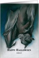 For Niece Black Bat with Claw Halloween Custom card