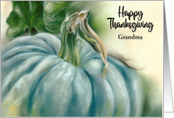 For Grandma Thanksgiving Blue Pumpkin Pastel Art Custom card