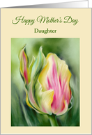 For Daughter Mothers Day Pretty Tulip Yellow and Pink Custom card