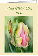 For Mom Mothers Day Pretty Tulip Yellow and Pink Personalized card