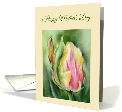 Happy Mothers Day Pretty Tulip Yellow and Pink Flower card (1803646)
