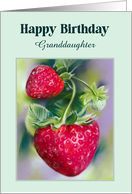 For Granddaughter Birthday Strawberries Pastel Personalized card