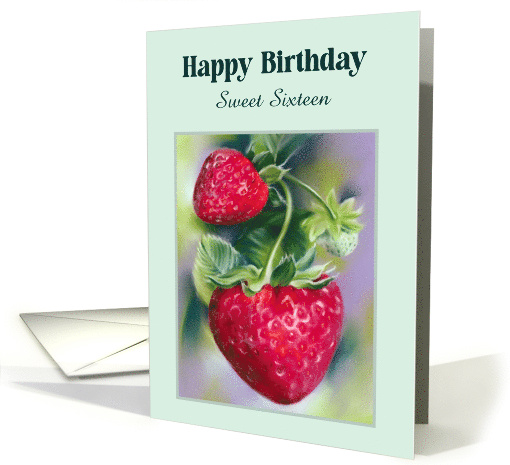 Sixteenth Birthday Strawberries Pastel Custom Age card (1804828)