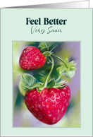 Feel Better Very Soon Strawberries Pastel Art card