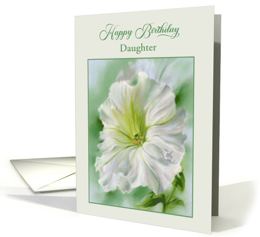 For Daughter Birthday White Petunia Flower Pastel Custom card
