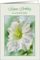 For Her Birthday White Petunia Flower Pastel Custom card