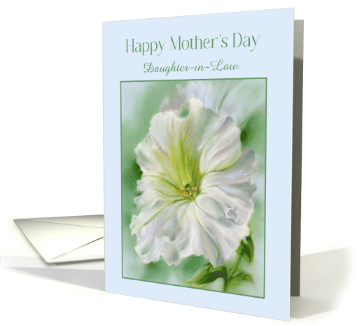 Mothers Day for Daughter in Law White Petunia Flower Personalized card