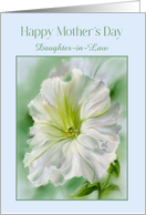 Mothers Day for Daughter in Law White Petunia Flower Personalized card