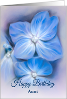 For Aunt Birthday Blue Hydrangea Pastel Floral Art Custom card