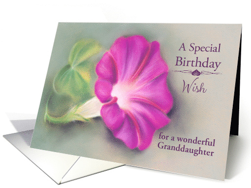 For Granddaughter Birthday Wishes Magenta Morning Glory Custom card