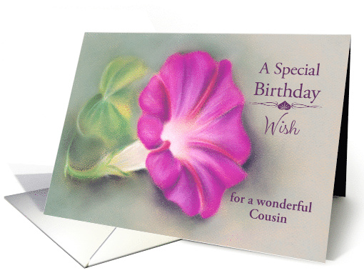 For Cousin Birthday Wishes Magenta Morning Glory Custom card (1811750)