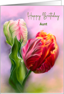 For Aunt Birthday Colorful Spring Tulips Flower Pastel Custom card