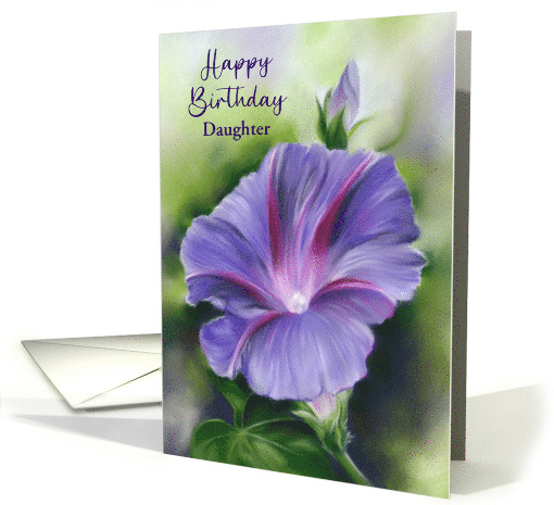 For Daughter Birthday Purple Morning Glory Flower Custom card