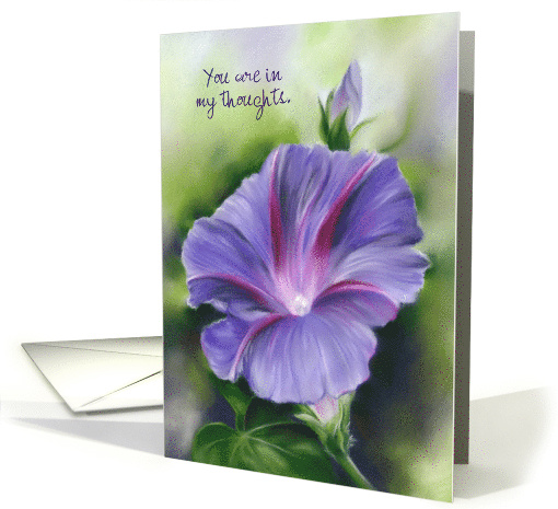 Thinking of You Purple Morning Glory Flower Custom Blank Inside card