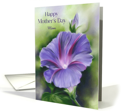 For Mom Mothers Day Purple Morning Glory Personalized card (1813392)