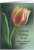 For Daughter Red and Yellow Tulip Birthday Custom card