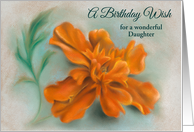 For Daughter Birthday Orange Marigold Art Personalized card