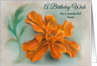 For Aunt Birthday Orange Marigold Art Personalized card