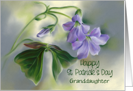 For Granddaughter St Patricks Day Shamrock Flowers Custom card