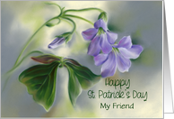 For Friend St Patricks Day Shamrock Flowers Custom card