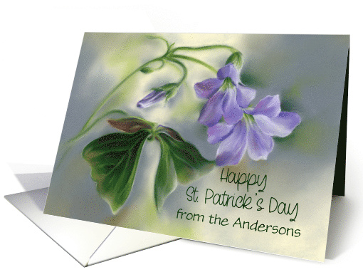 From Our Family St Patricks Day Shamrock Flowers Custom card (1820014)