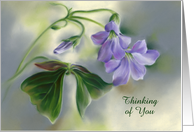 Thinking of You Shamrock Flowers Blank Inside Custom card