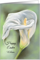 For Personalized Name Easter Calla Flower White Lily card