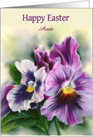 Easter for Aunt Pretty Pansies Colorful Flowers Custom card