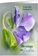 Easter from Our Family Personalized Purple Violet Wildflower card