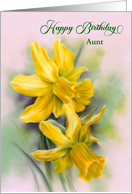 For Aunt Birthday Yellow Daffodil Spring Flowers Custom card