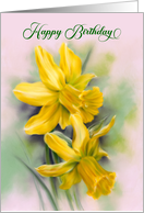 Happy Birthday Yellow Daffodil Spring Flowers card