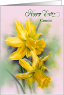 For Cousin Easter Yellow Daffodil Spring Flowers Custom card