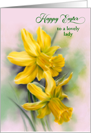 Easter for Her Yellow Daffodil Spring Flowers Personalized card