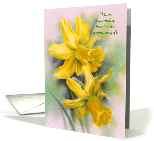 Friendship Yellow Daffodil Spring Flowers Personalized card (1823444)