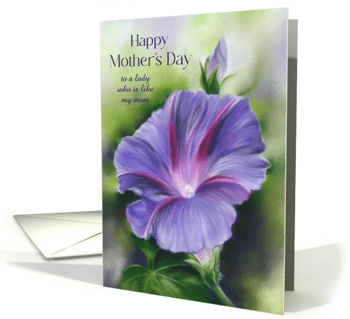 Like a Mother to Me Mothers Day Purple Morning Glory Personalized card