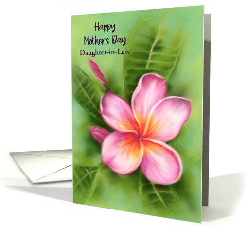 Mothers Day for Daughter in Law Frangipani Plumeria Custom card