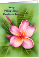 Mothers Day for Daughter in Law Frangipani Plumeria Custom card
