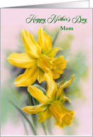 Mothers Day for Mom Yellow Daffodil Spring Flowers Custom card