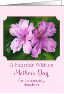 Mothers Day for Daughter Azalea Pink and Magenta Flowers Custom card