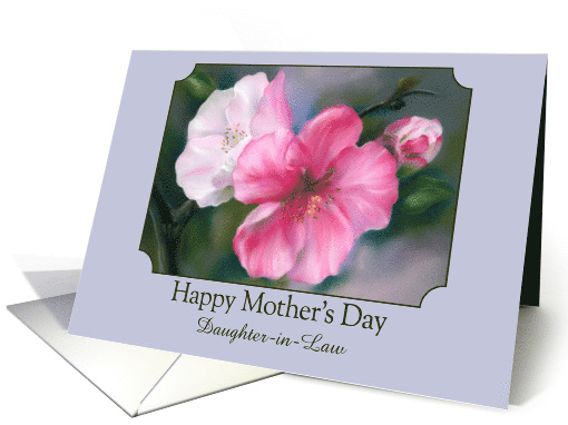 Mothers Day for Daughter in Law Pink Quince Flowers Custom card