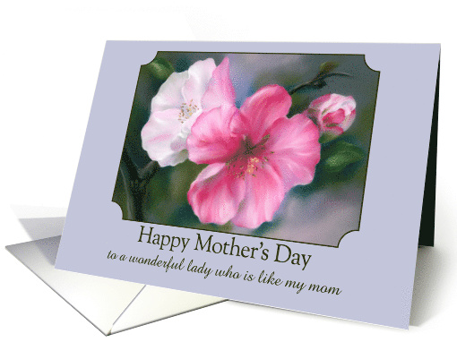 Mothers Day for Like a Mom in Law Pink Quince Flowers Custom card