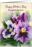 Mothers Day Daughter in Law Pretty Pansies Colorful Flowers Custom card