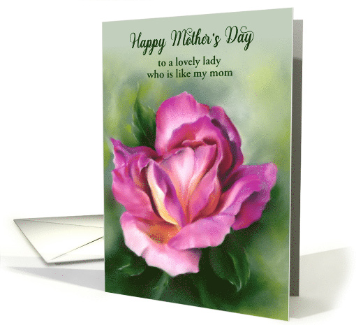 Mothers Day for like a Mom Rose Colorful Floral Pastel Art Custom card