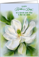 Mothers Day Like a Mom Sweet Bay Magnolia White Flower Custom card