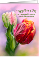 Mothers Day for Like a Mom Colorful Spring Tulips Flower Custom card