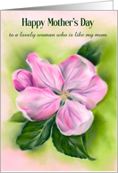 Mothers Day for Like a Mom Pink Apple Blossom Flower Custom card