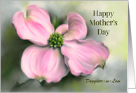 Mothers Day for Daughter in Law Pink Dogwood Spring Floral Custom card